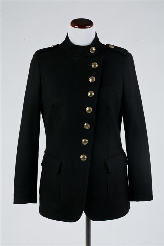 ETRO BLACK WOOL MILITARY JACKET
