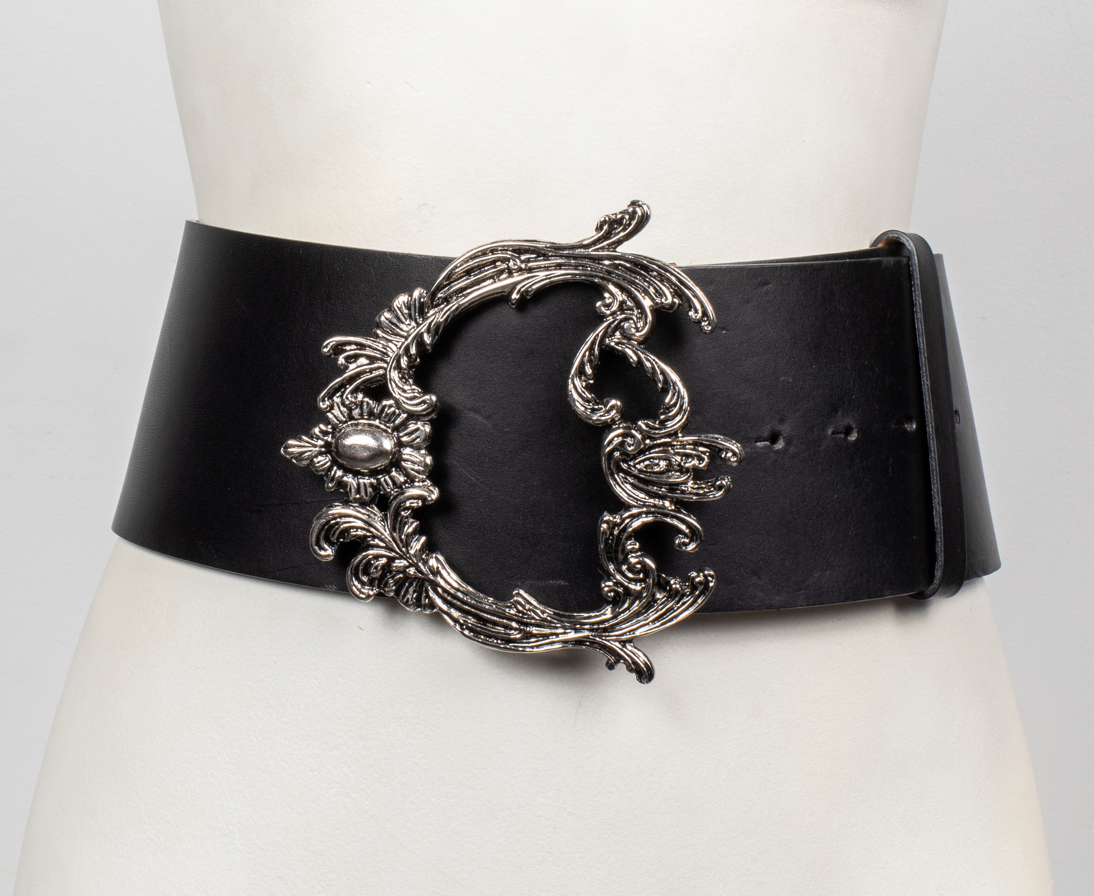 ETRO WIDE LEATHER BELT W ART