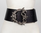 ETRO WIDE LEATHER BELT W ART N