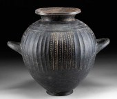 ETRUSCAN BLACKWARE STAMNOS W/