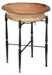 ETRUSCAN REDWARE BASIN WITH ST