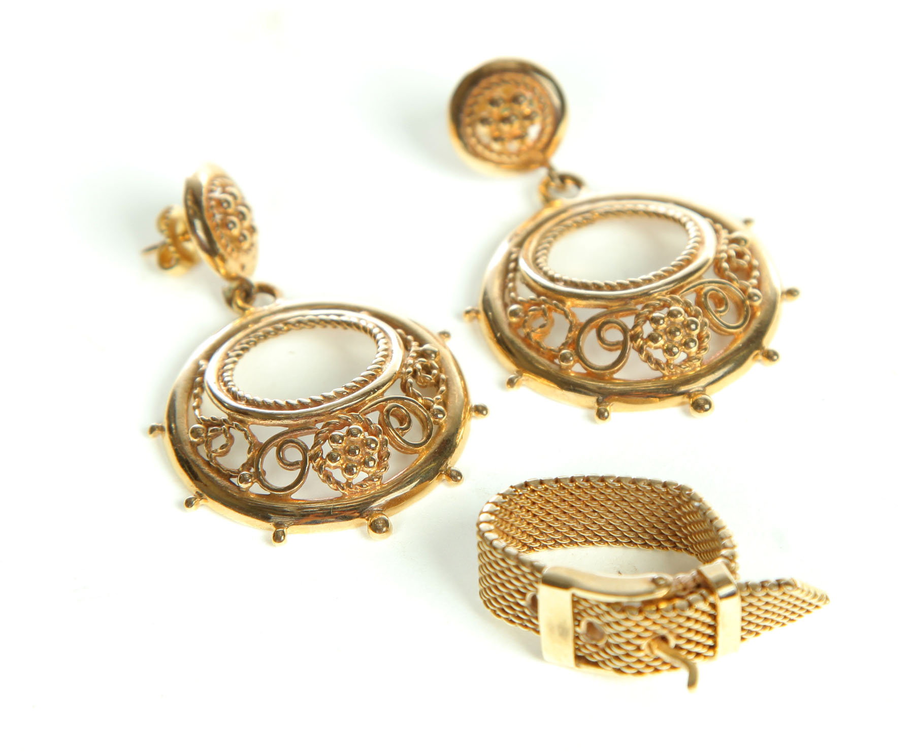 ETRUSCAN REVIVAL EARRINGS AND