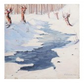 EUGEN CHRIEN, WINTER SCENE, O/