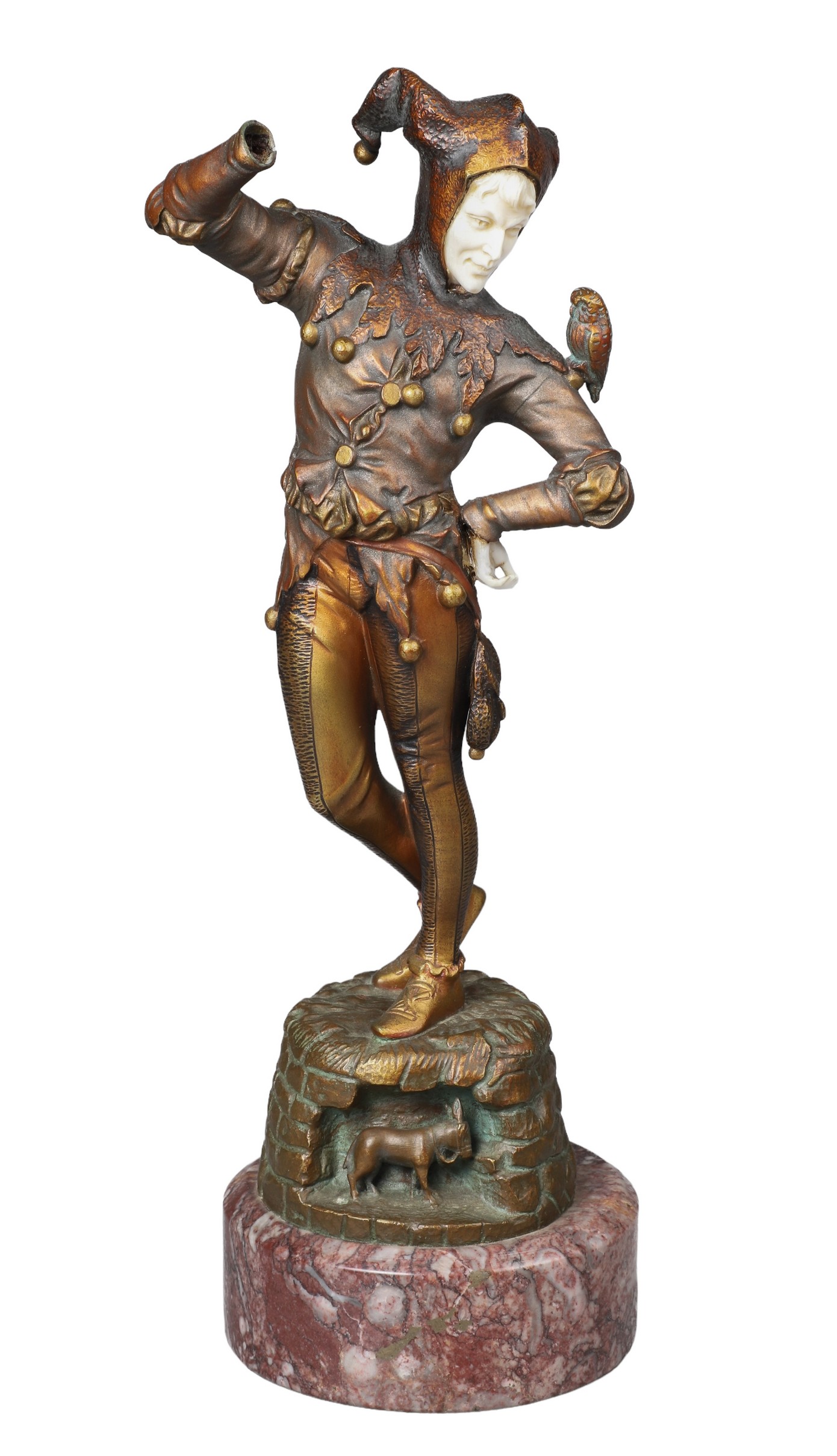 Eugene Barillot Bronze of a Jester,