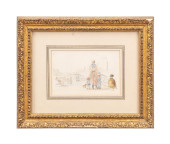 EUGENE BOUDIN FIGURAL WATERCOL