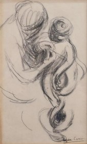 EUGENE CARRIERE CHARCOAL MOTHE