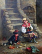 Eugene de Blas (19th C.) oil o