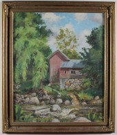 EUGENE H. BISCHOFF OIL ON BOAR