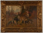 EUGENE PETIT BOAR HUNT OIL ON
