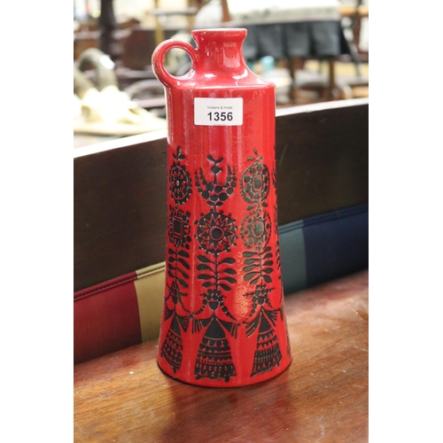 European 1970's red glazed jug,