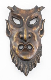 EUROPEAN ART DECO BRONZE MASK