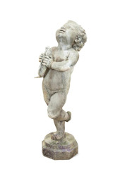 EUROPEAN BOY AND FISH BRONZE F