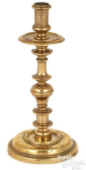 EUROPEAN BRASS CANDLESTICK, LA