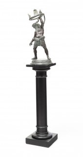 EUROPEAN BRONZE SILENUS ON PED