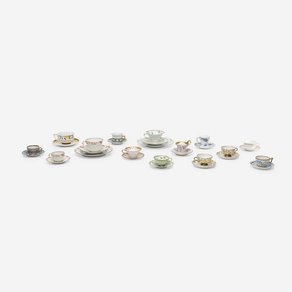 European. Collection of teacups and