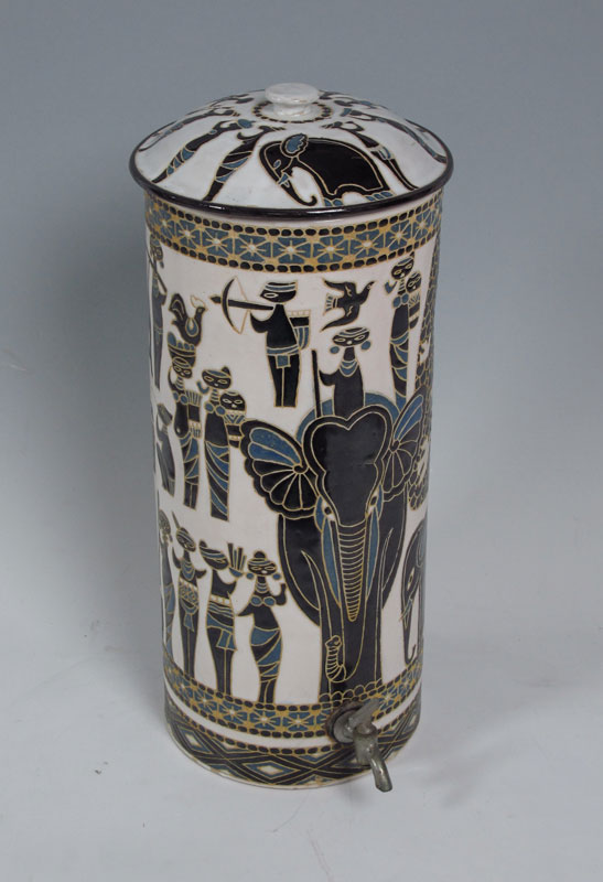 EUROPEAN ELEPHANT DECORATED POTTERY