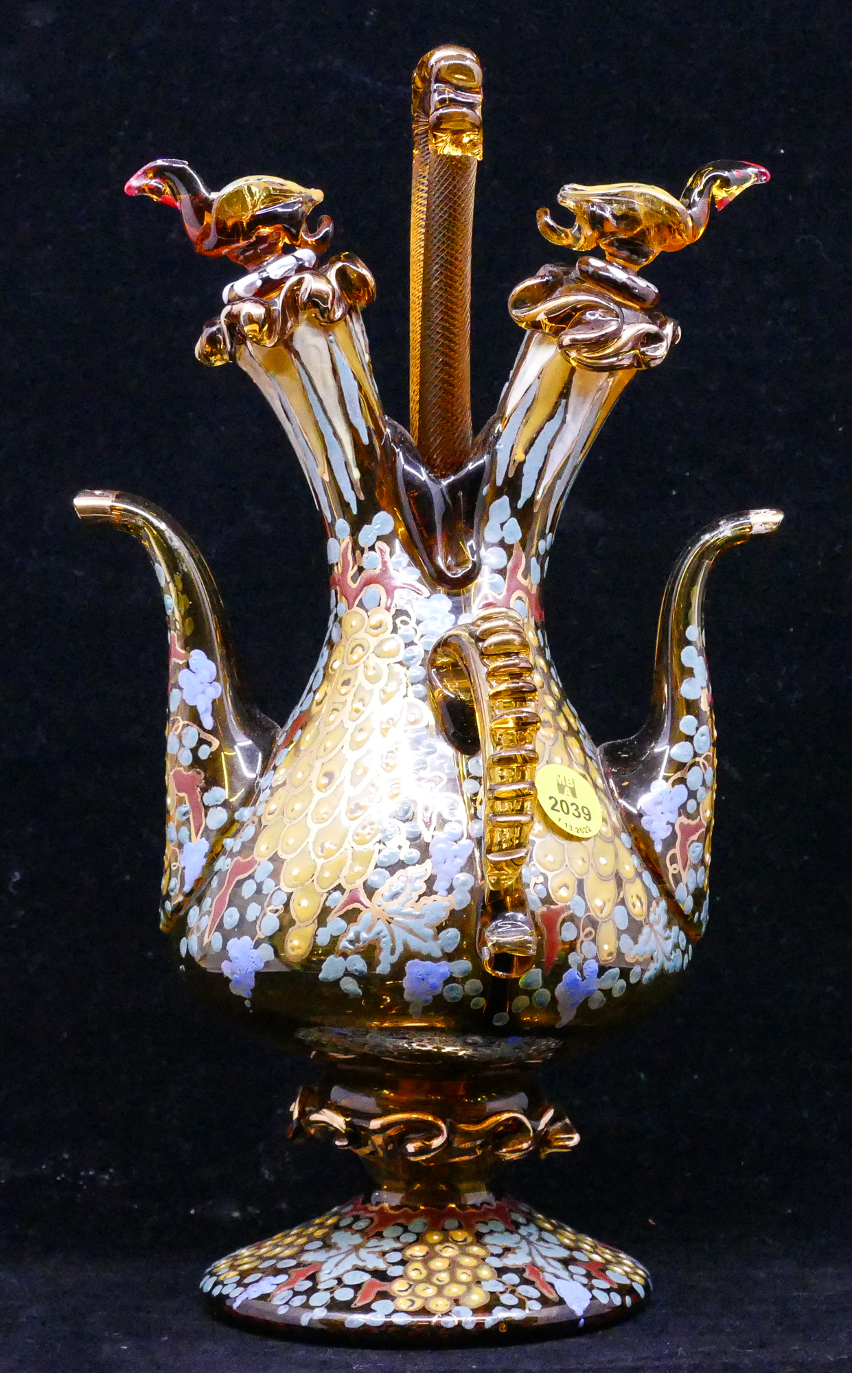European Enameled Amber Glass Oil