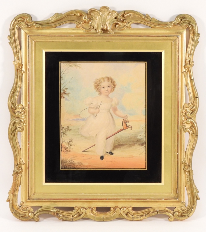 EUROPEAN FOLK ART PORTRAIT OF A
