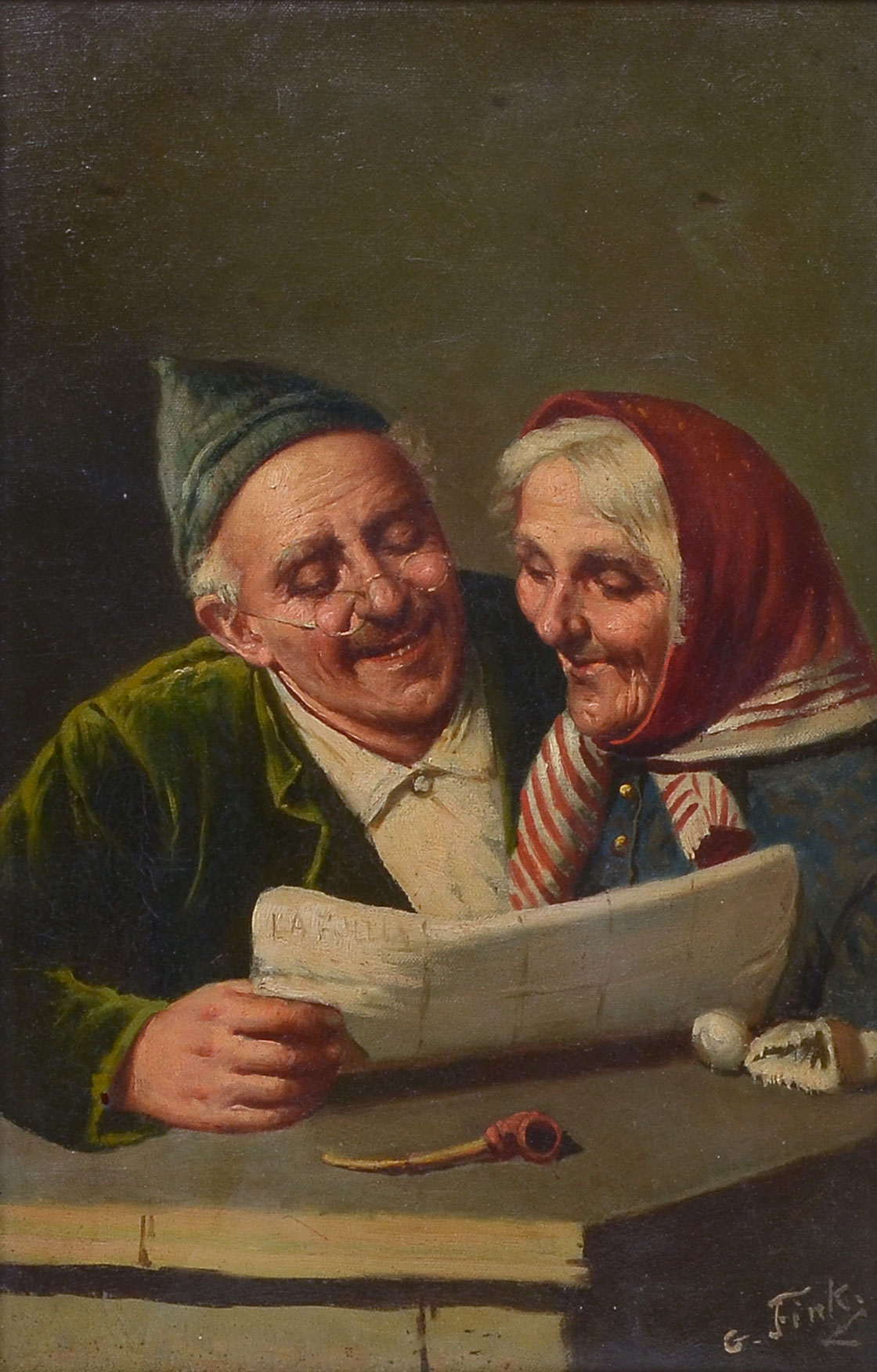 EUROPEAN GENRE PAINTING OF AN