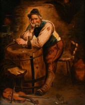 EUROPEAN GENRE PAINTING WITH W