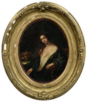 European genre painting, woman in