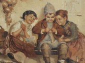 EUROPEAN GENRE SCENE OF YOUNG
