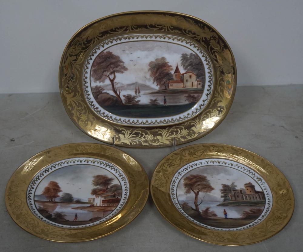 EUROPEAN HAND PAINTED AND GILT
