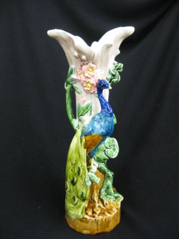 European Majolica Pottery Lamp Base