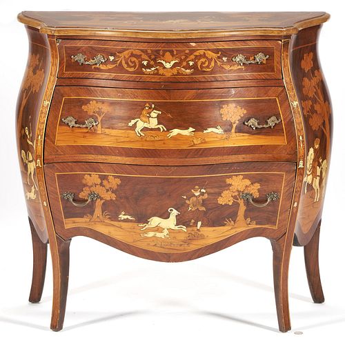 EUROPEAN MARQUETRY INLAID COMMODE
