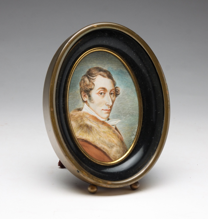 EUROPEAN MINIATURE OF A MAN. Ca.