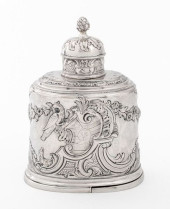 EUROPEAN OVAL SILVER TEA CADDY