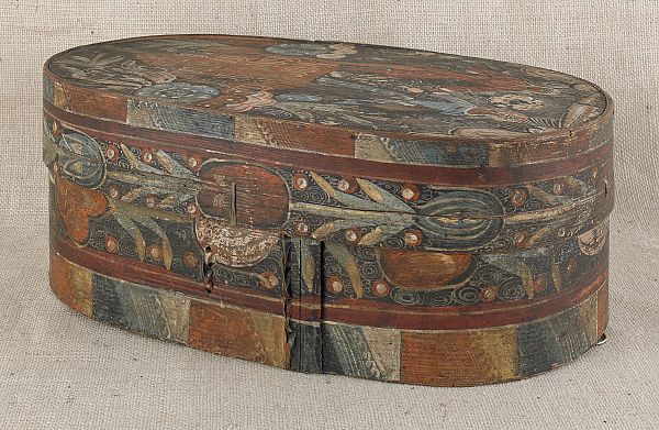 European painted bride's box ca.
