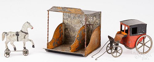 EUROPEAN PAINTED TIN STABLE,