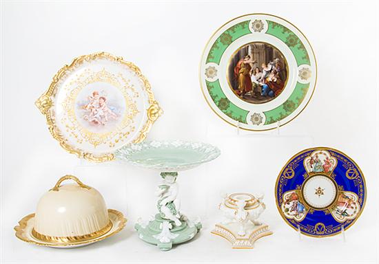 European porcelain tazza plates