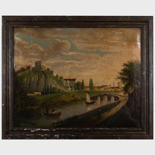 EUROPEAN SCHOOL: CANAL SCENE WITH