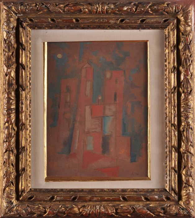EUROPEAN SCHOOL: CITYSCAPE Oil on