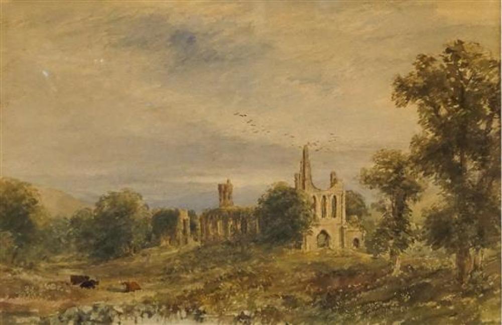 EUROPEAN SCHOOL, COWS BY RUINS,