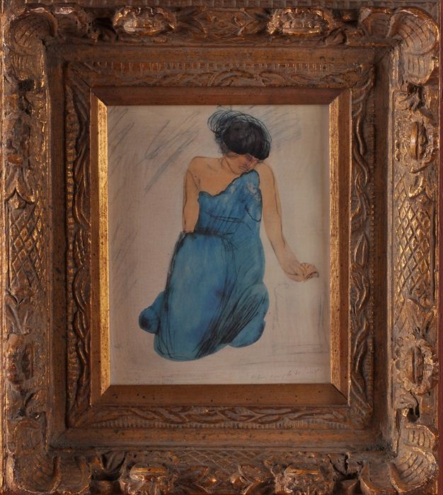 EUROPEAN SCHOOL: GIRL IN BLUE DRESS