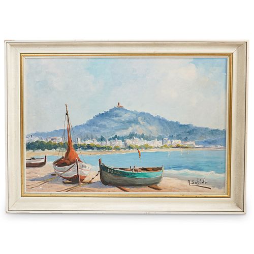 (EUROPEAN SCHOOL) HARBOUR SCENE OIL