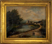 EUROPEAN SCHOOL LANDSCAPE OIL