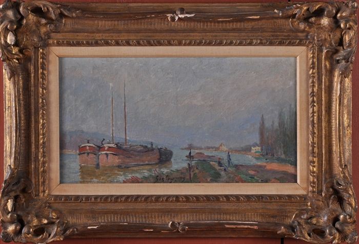 EUROPEAN SCHOOL: MOORED RIVER BOATS