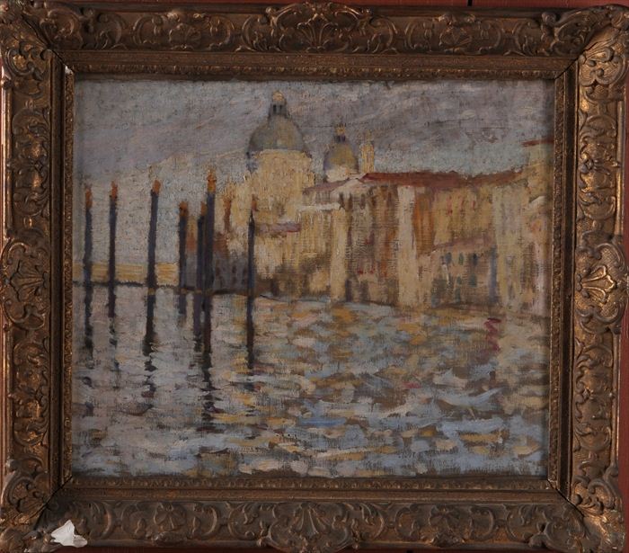 EUROPEAN SCHOOL: VENETIAN SCENE Oil