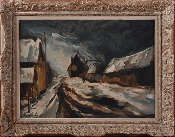 EUROPEAN SCHOOL: WINTERSCAPE Oil on