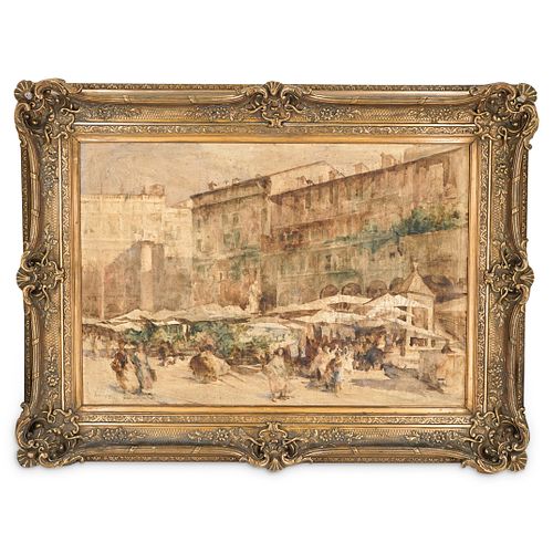 EUROPEAN SIGNED WATERCOLOR