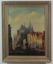 EUROPEAN STREET AND CANAL SCEN