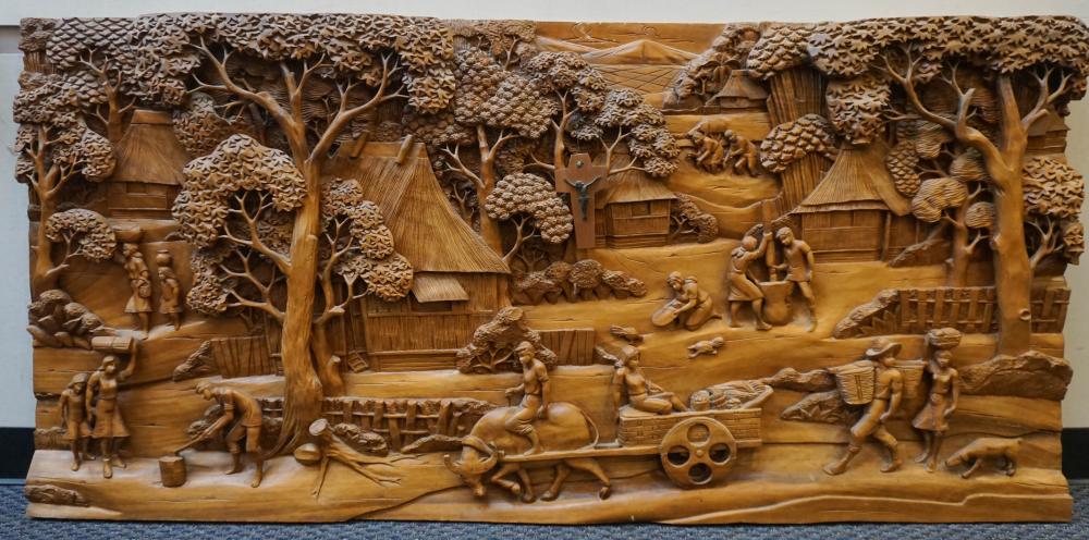 EUROPEAN STYLE CARVED WOOD PANEL OF