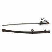 EUROPEAN SWORD, A BRASS KNOB F