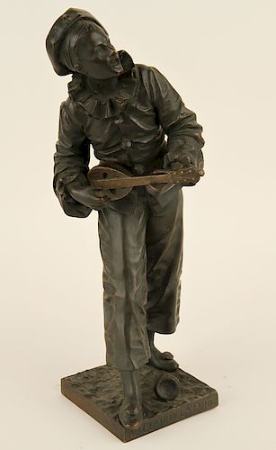 EUTROPE BOURET BRONZE FIGURE LUTE