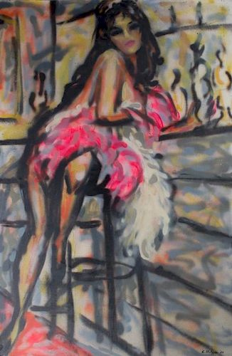 EVELYN METZGER OIL ON MASONITE &