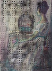 EVELYN METZGER PORTRAIT OIL ON